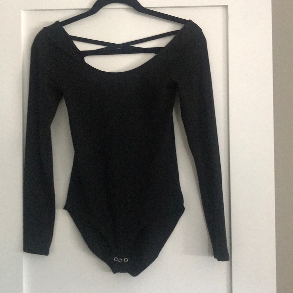 American Eagle Long Sleeve Black Bodysuit